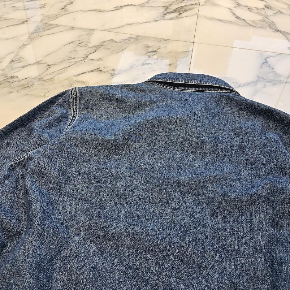 CHROME HEARTS 2025SS Y NOT Leather Cross Patch Denim Shirt Jacket Size M クロムハーツ ワイノット レザークロスパッチ デニムシャツ ジャケット サイズM