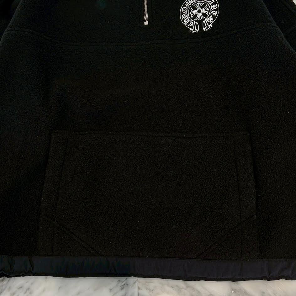 CHROME HEARTS Y NOT Horseshoe Embroidery Fleece Half Zip Sweatshirt Size L クロムハーツ ワイノット ホースシュー刺繍 フリース ハーフジップ スウェットシャツ サイズL