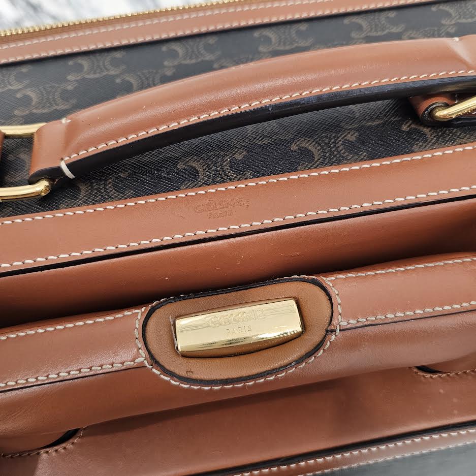 CELINE 2025SS Small Trolley / Triomphe Canvas & Calfskin 4M1972CZJ.04LU セリーヌ スモールトロリー / トリオンフキャンバス&カーフスキン キャリーケース