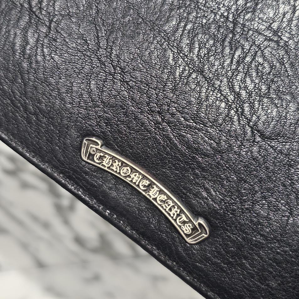 CHROME HEARTS Cross Leather Patch ZPR CHNG PURSE クロムハーツ クロスレザーパッチ ラウンドジップ チェンジパース