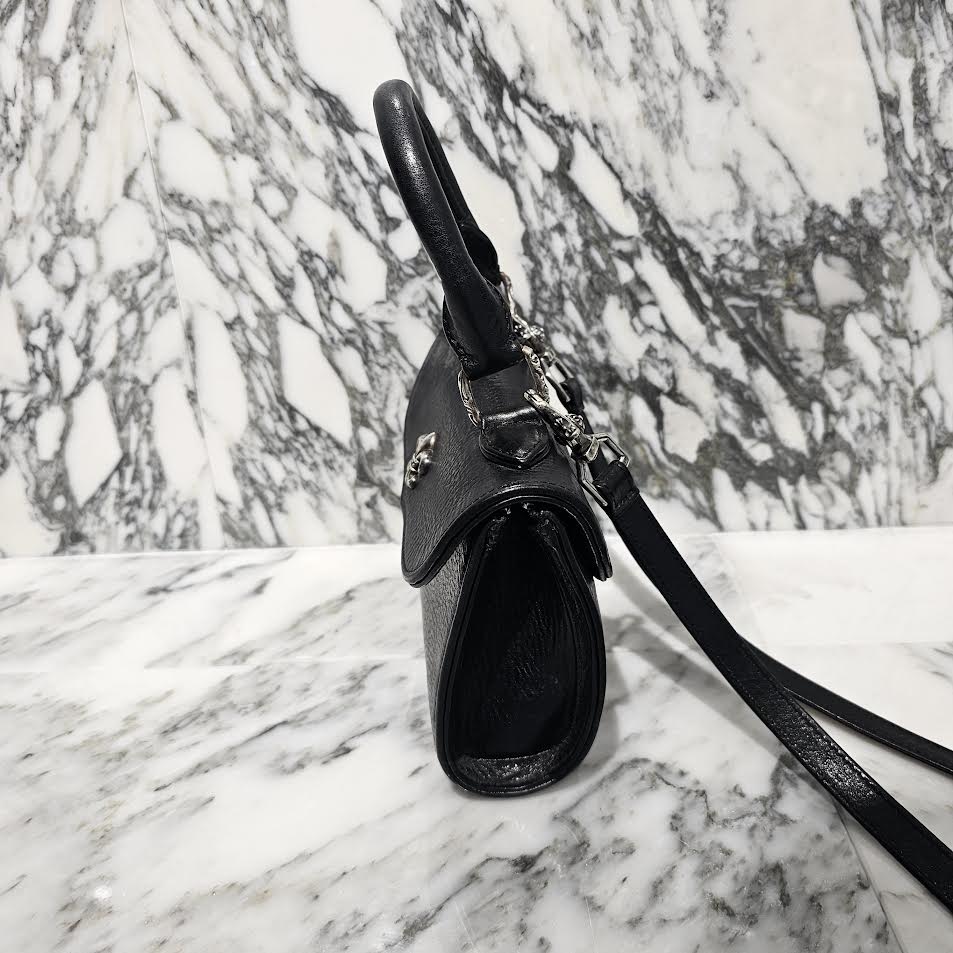 CHROME HEARTS DOG ADAMS BS FLARE Leather Shoulder Hand Bag クロムハーツ ドッグアダムズ BSフレア レザー ショルダー ハンドバッグ