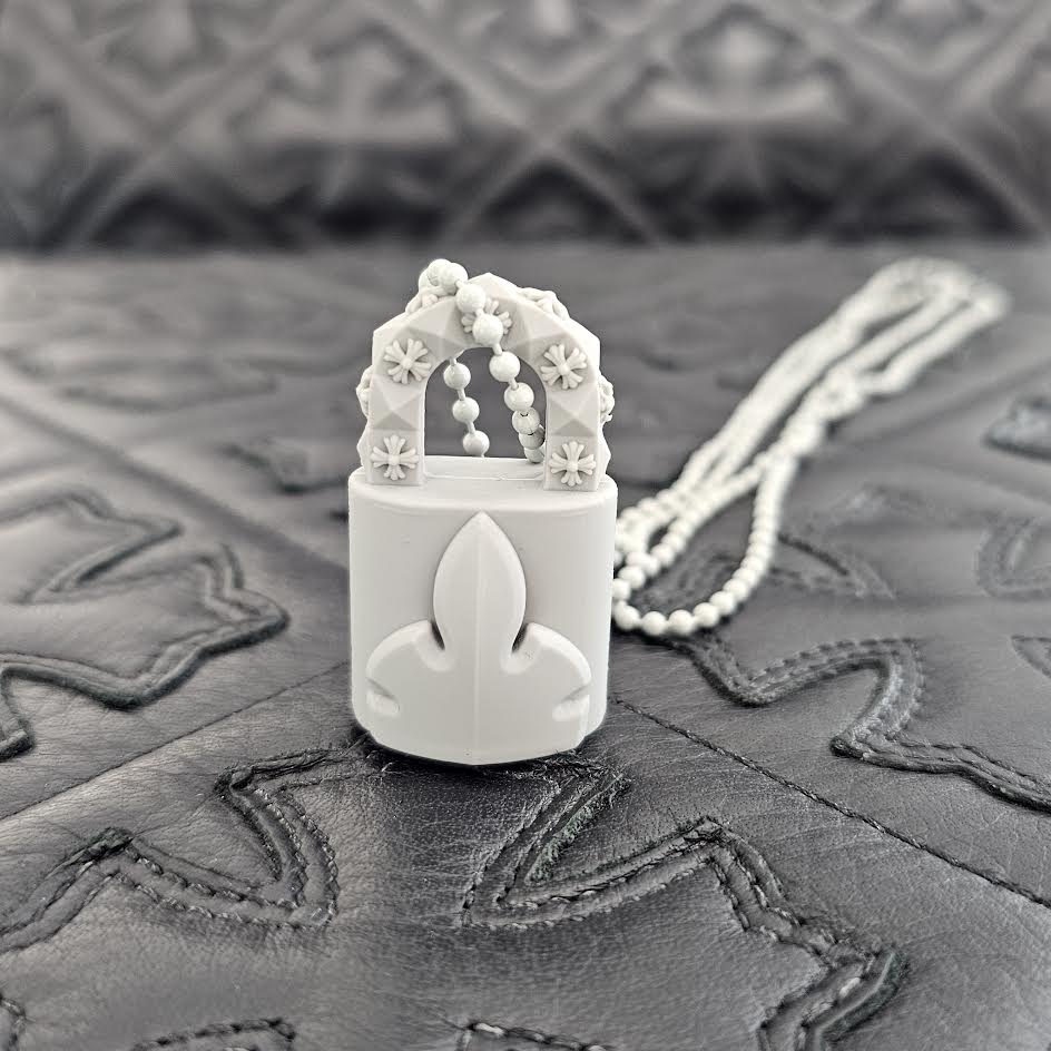 CHROME HEARTS 2023SS PADLOCK Flare Knee Silicon Rubber Necklace クロムハーツ パドロック フレアニー シリコンラバー ネックレス