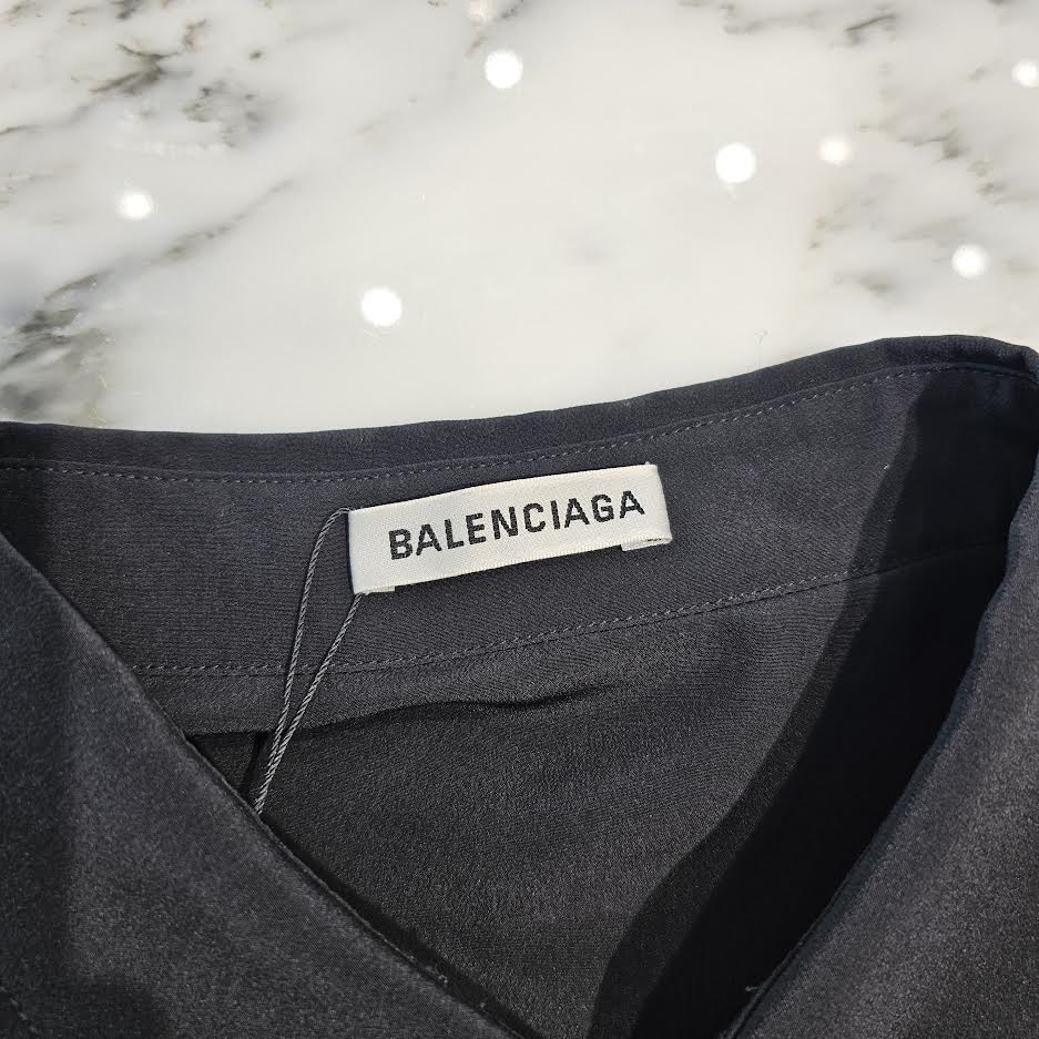 BALENCIAGA 2018AW WFP World Food Programme Oversized Silk Shirt 542894 TCN05 Size 34 バレンシアガ WFP ワールドフードプログラム オーバーサイズ シルクシャツ サイズ34