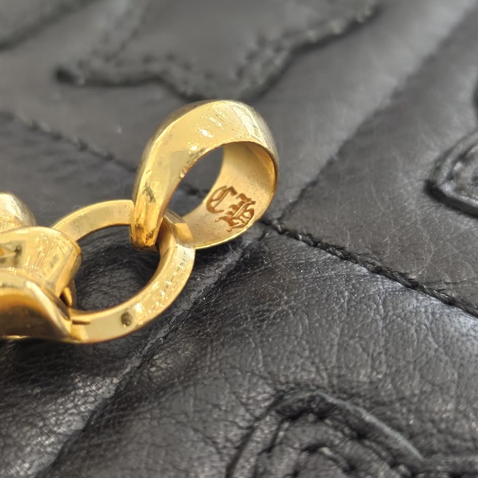 CHROME HEARTS 22K Small CH Cross / Pave Diamond With Bail Pendet