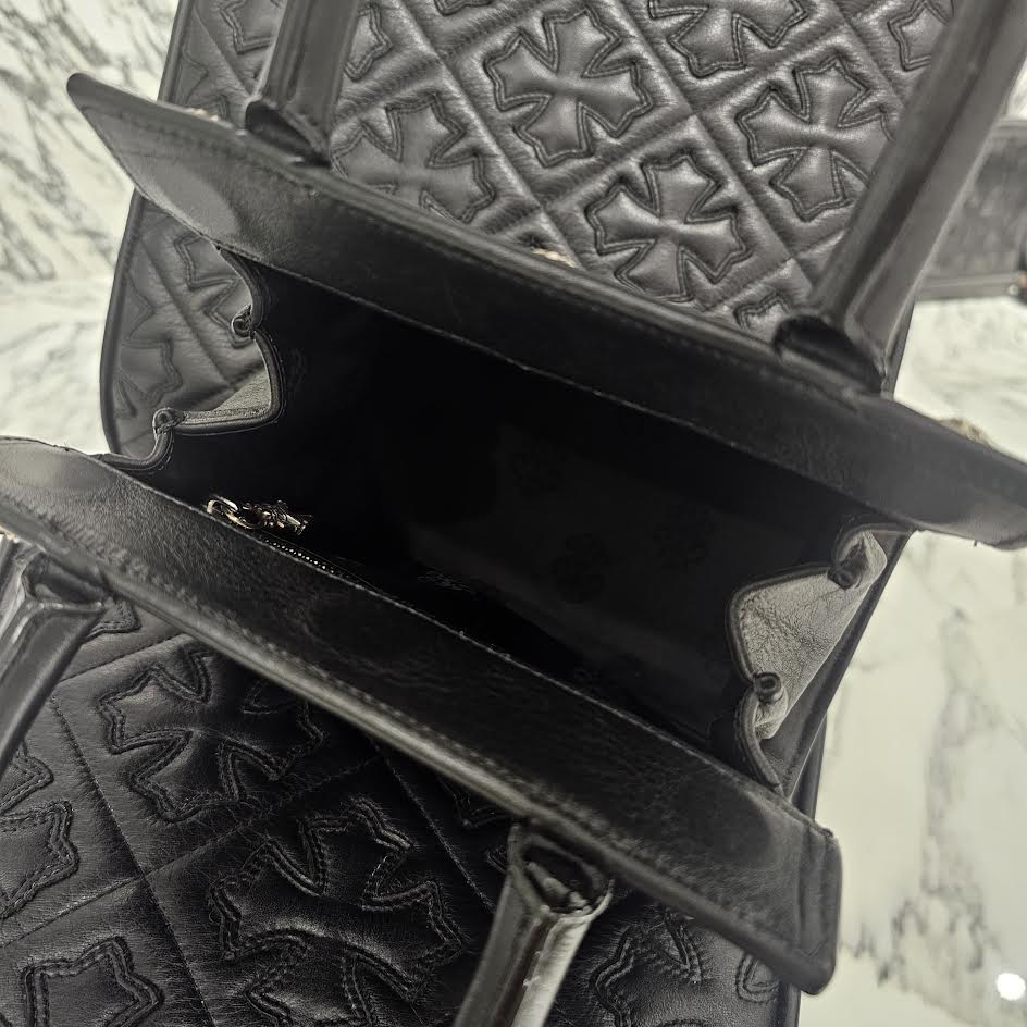 CHROME HEARTS DREW MINI BAG Cross Ball Leather Hand Bag クロムハーツ ドリュー ミニバッグ クロスボール レザーハンドバッグ