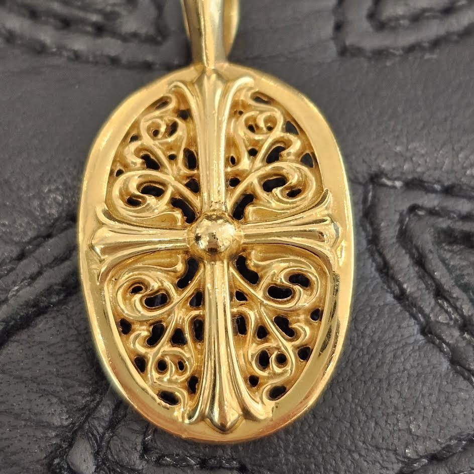 CHROME HEARTS 22K Classic Oval Cross Pendent Top クロムハーツ 22K クラシック オーバルクロス ペンダントトップ