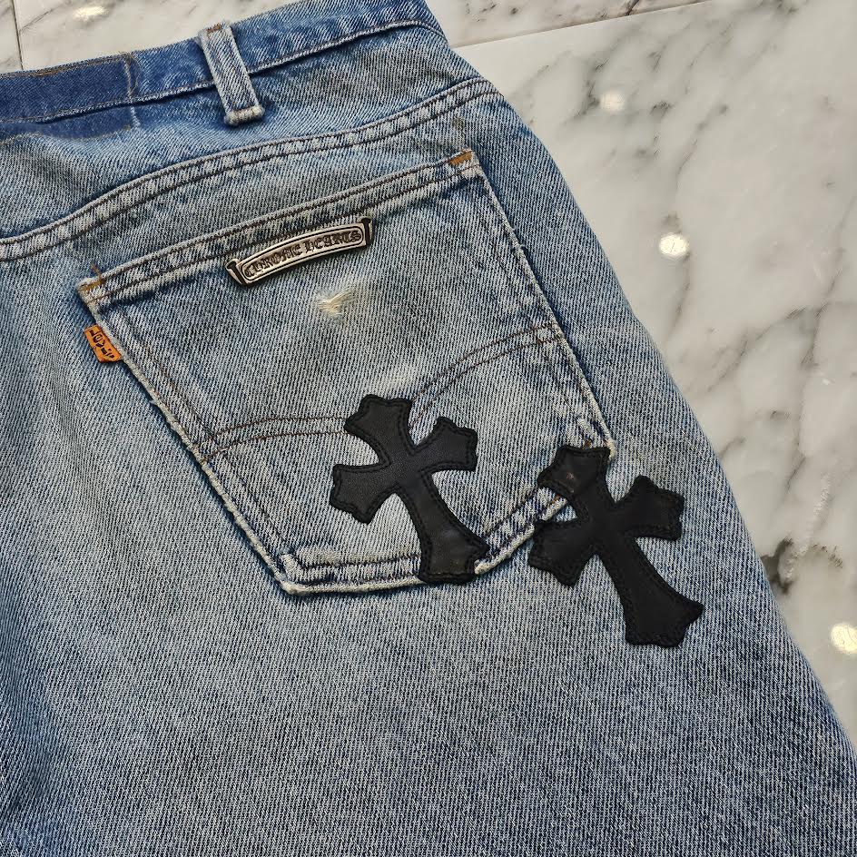 CHROME HEARTS × Levi's 517 VNTG Cross Leather Patch Denim Pants Size 32 クロムハーツ × リーバイス 517 ヴィンテージ クロスレザーパッチ デニムパンツ サイズ32