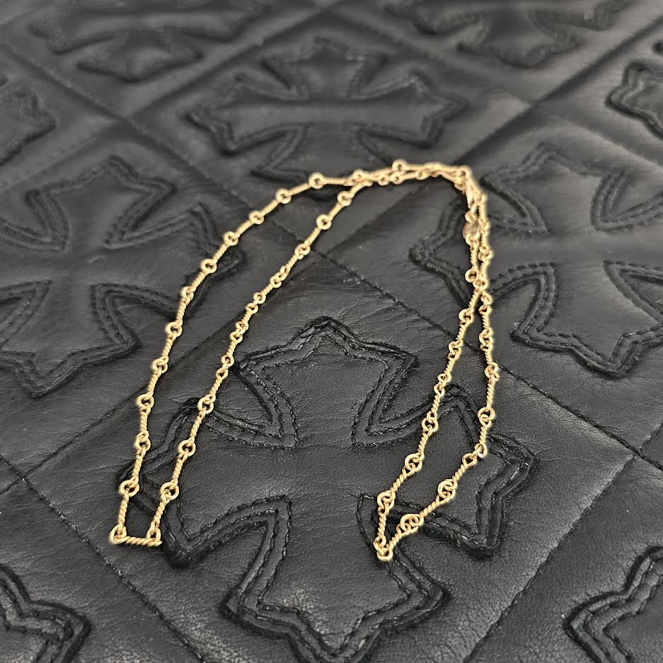 CHROME HEARTS 22K Twist Chain Necklace Size 18 Inch クロムハーツ 22K ツイストチェーン ネックレス サイズ18インチ