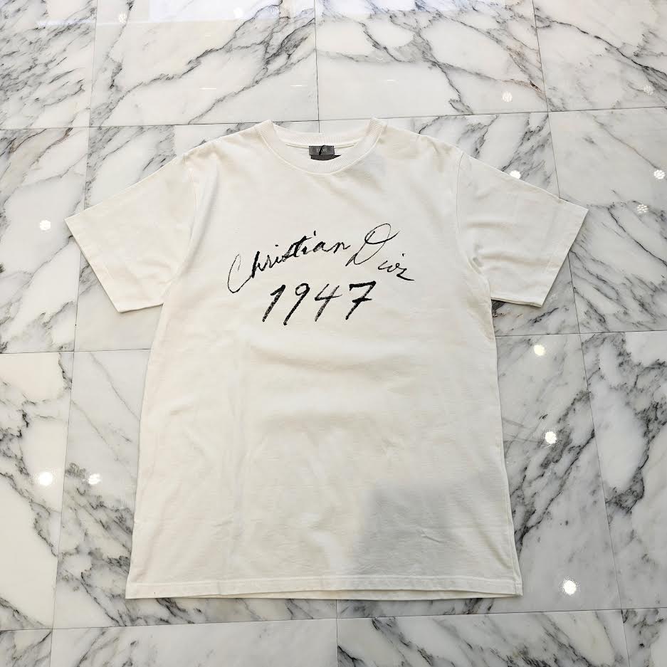 DIOR 2024AW Handwritten 1947 Cotton Jersey T-Shirt 493J696F0554 Size L ディオール ハンドリットゥン 1947 コットンジャージー Tシャツ
