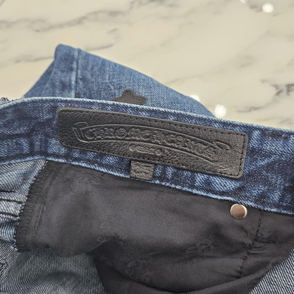 CHROME HEARTS Cross Leather Patch Denim Shorts Size 25 クロムハーツ クロスレザーパッチ デニムショーツ サイズ25