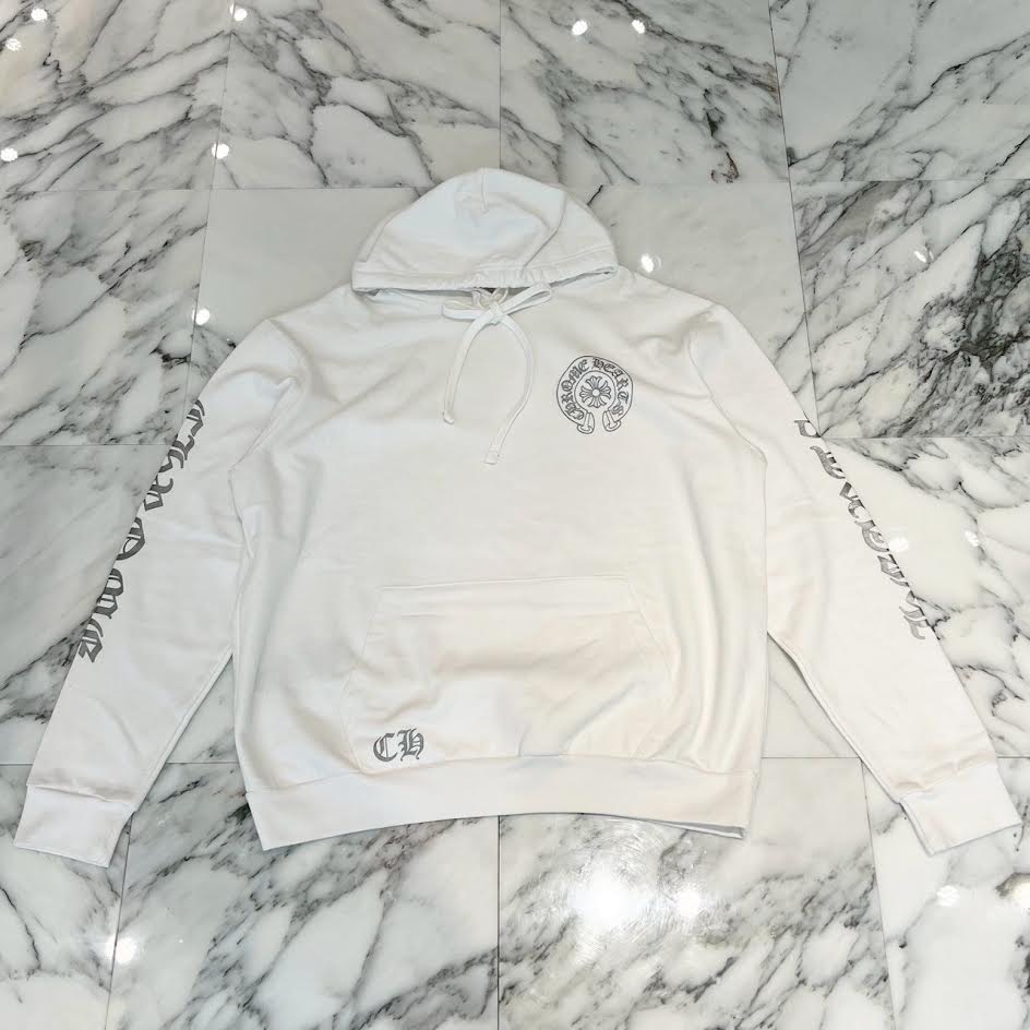 CHROME HEARTS MIAMI Limited Silver Glitter Horseshoe Pullover Hoodie Size L クロムハーツ マイアミ限定 シルバーグリッター ホースシュー プルオーバー フーディ サイズL