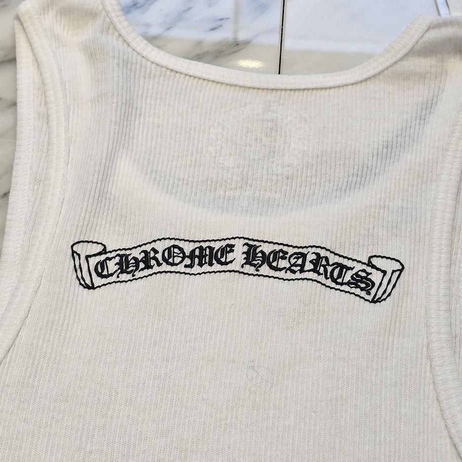 CHROME HEARTS Neck Logo Back Scroll Tank Top Size S クロムハーツ ネックロゴ バックスクロール タンクトップ サイズS