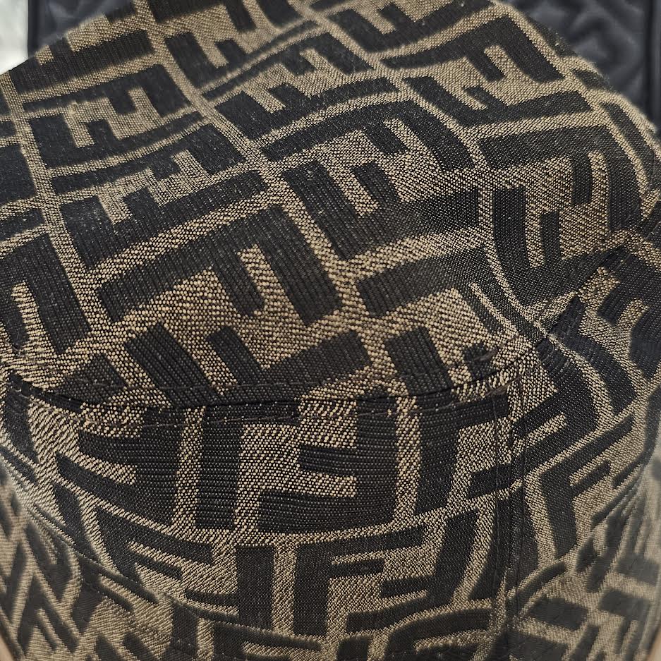 FENDI FF Jacquard Fabric Bucket Hat FXQ801 ALHD L Size L