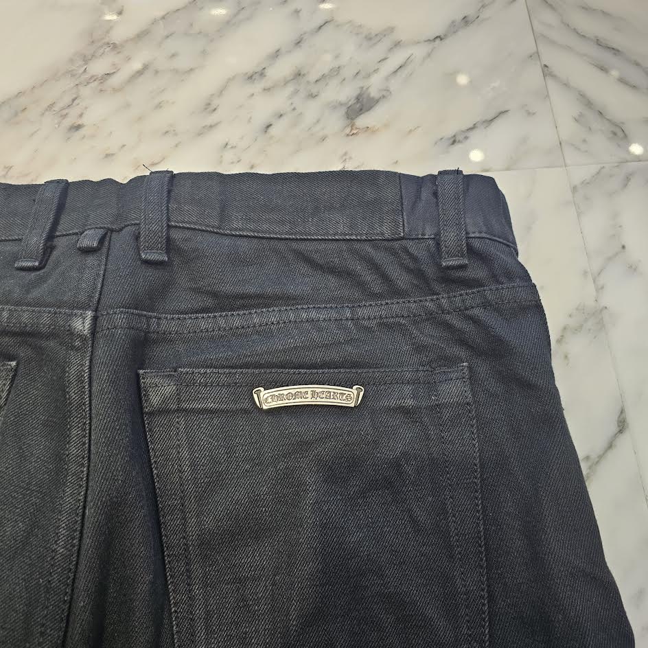 CHROME HEARTS CH Plus Cross Ball Button Denim Pants Size 34 クロムハーツ CHプラス クロスボールボタン デニムパンツ サイズ34