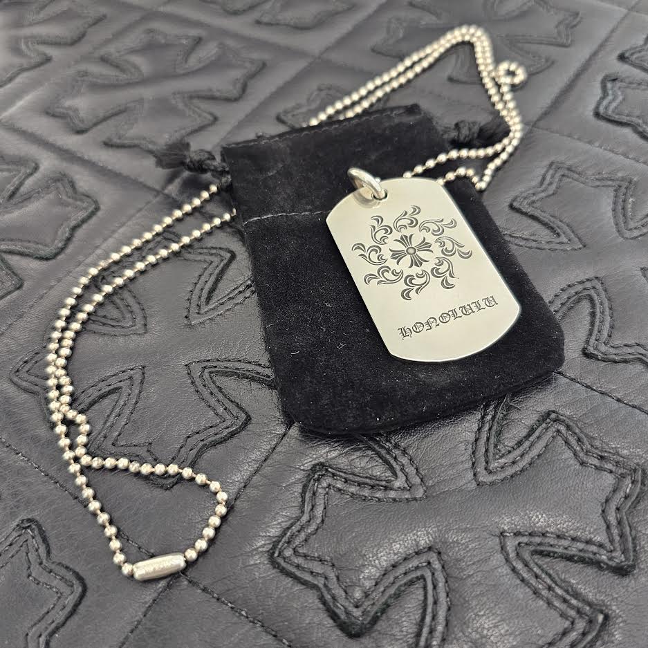 CHROME HEARTS Honolulu Limited DOG TAG CH Shine Ball Chain Necklace クロムハーツ ホノルル限定 ドッグタグ CHシャイン ボールチェーン ネックレス