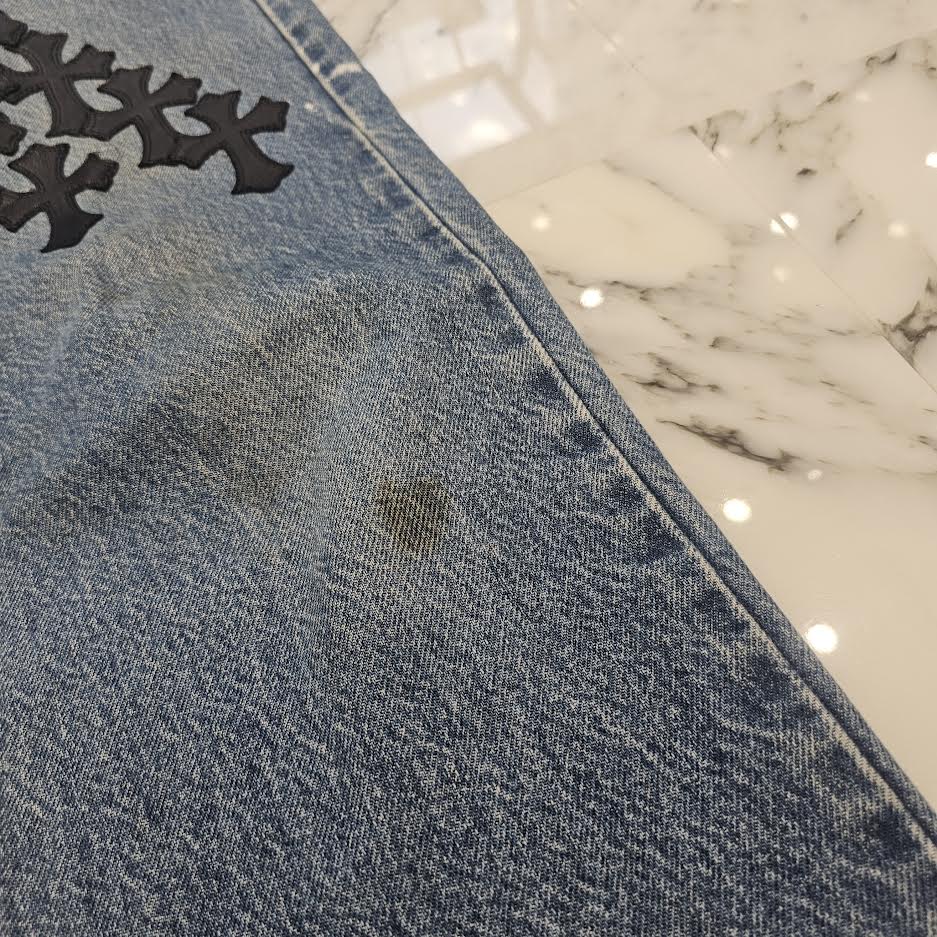 CHROME HEARTS × Levi's 505 VNTG Cross Leather Patch Denim Pants Size 32 クロムハーツ × リーバイス 505 ヴィンテージ クロスレザーパッチ デニムパンツ サイズ32