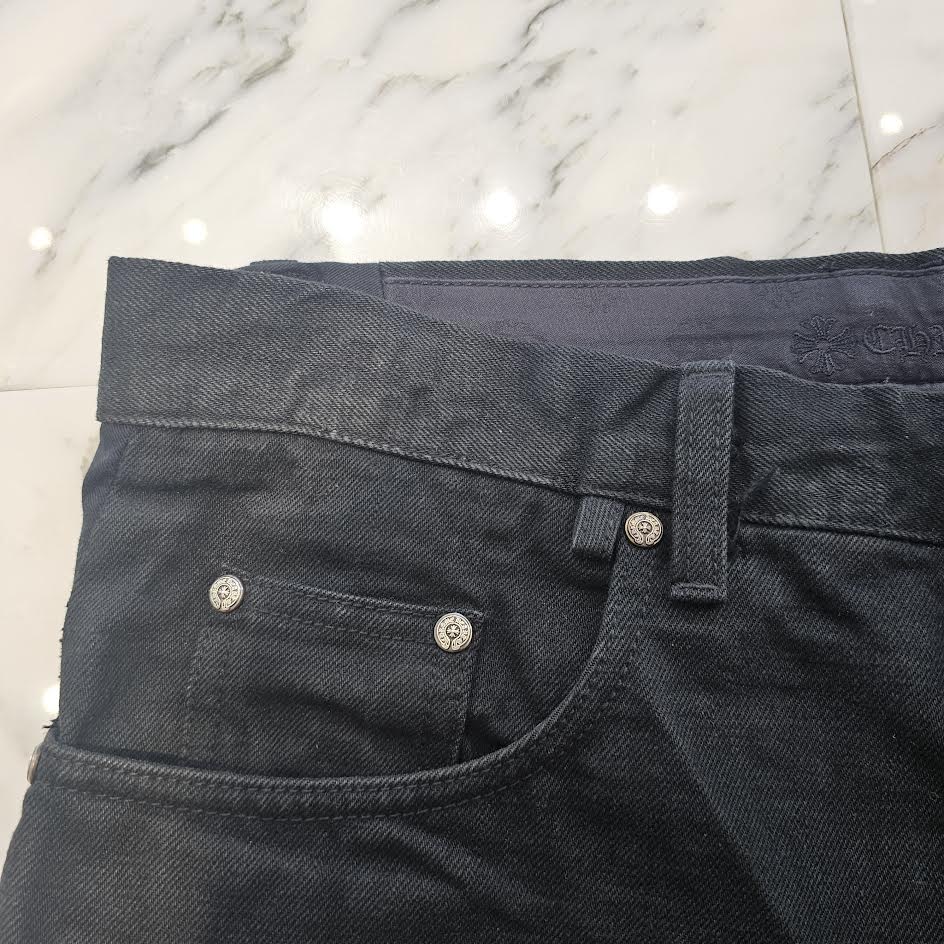 CHROME HEARTS CH Plus Cross Ball Button Denim Pants Size 34 クロムハーツ CHプラス クロスボールボタン デニムパンツ サイズ34