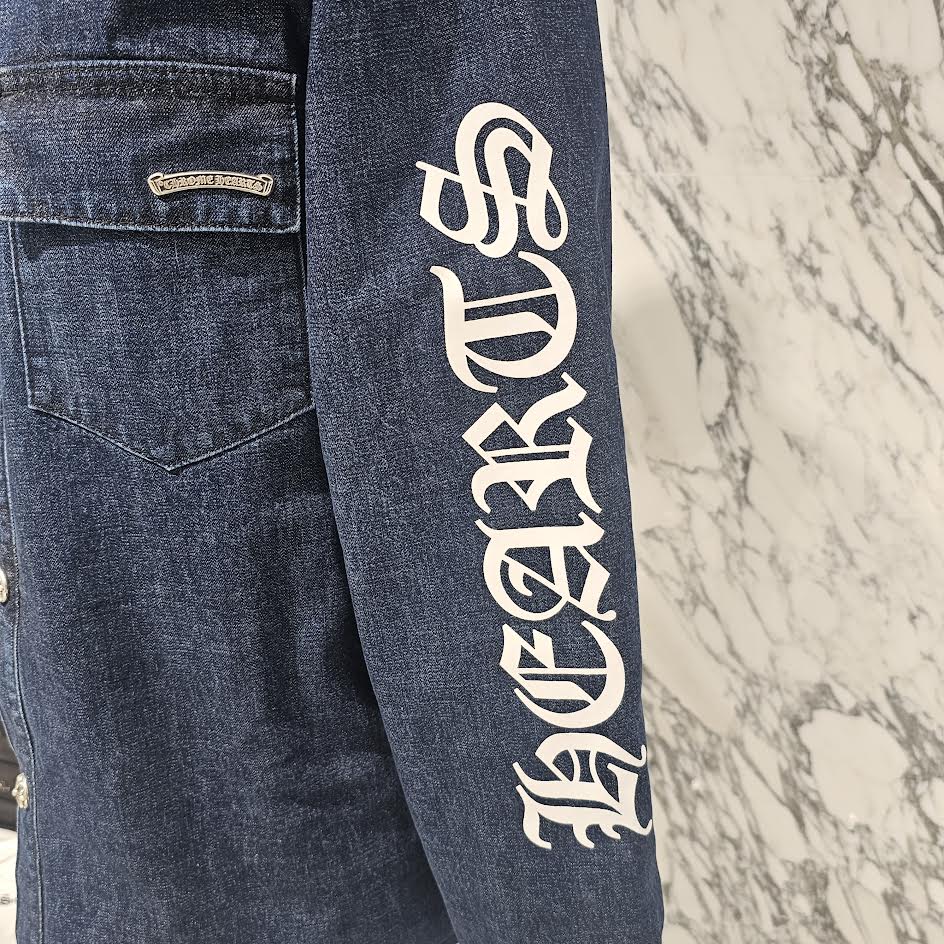 クロムハーツ ウォーキン ウォッシュ デニムジャケット サイズL 新品 国内 CHROME HEARTS WORK'N SHIRT GARAGE WASH DENIM JACKET Size S クロム