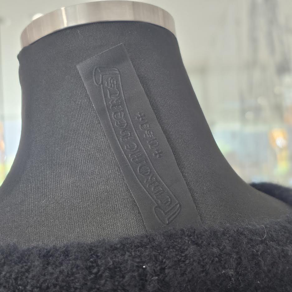 CHROME HEARTS 2025AW Leopard Harako Cross Leather Patch Cashmere & Silk Oversized Knit Sweater Size M クロムハーツ レオパルド ハラコ クロスレザーパッチ カシミヤ&シルク オーバーサイズ ニット セーター サイズM