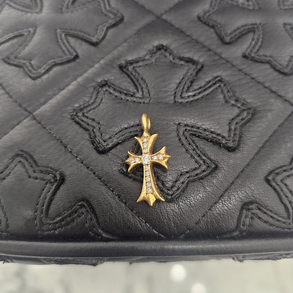 CHROME HEARTS 22K Tiny Fat Cross Pave Diamond Pendant Top クロムハーツ 22K タイニーファットクロス パヴェダイヤモンド ペンダントトップ