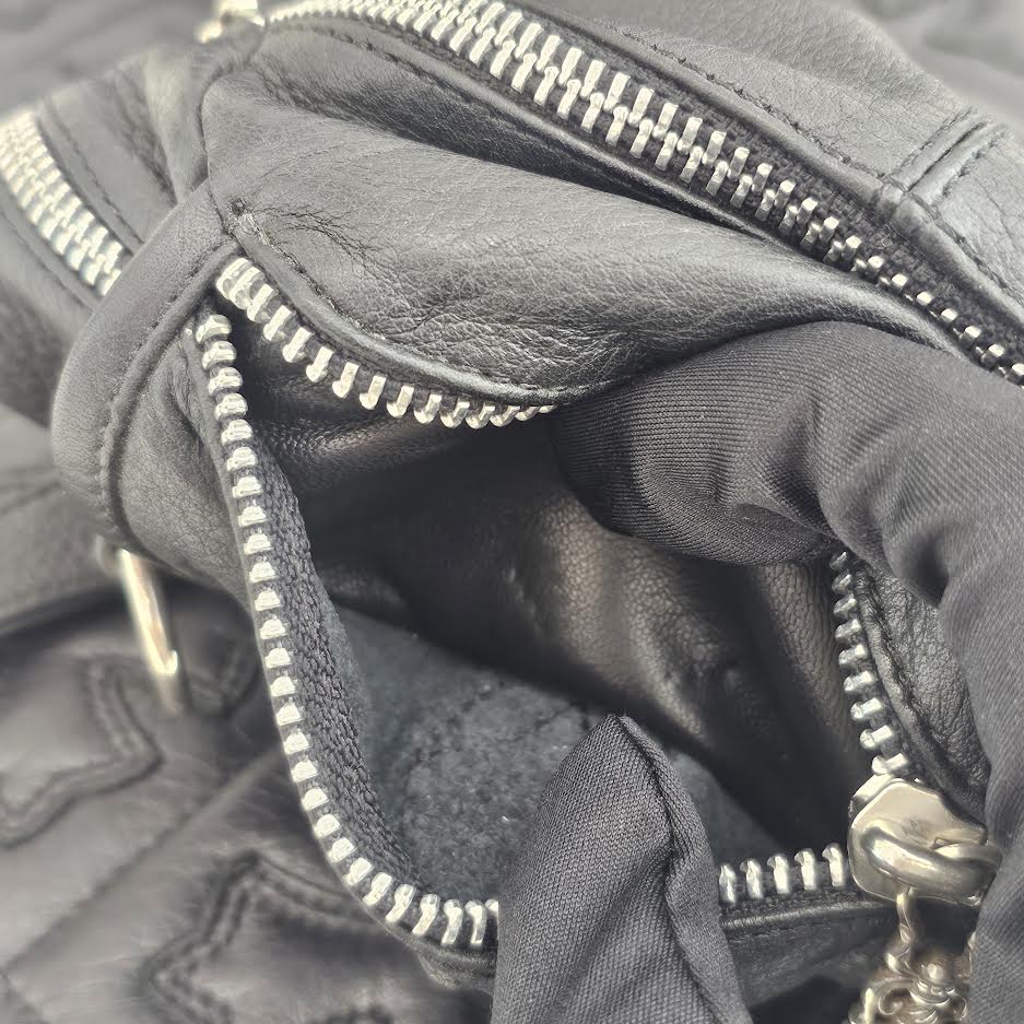 CHROME HEARTS/クロムハーツ レザー×ナイロン ミニスナットパック クロムハーツ【CHROME HEARTS】スナットパックMINI ボディーバッグを