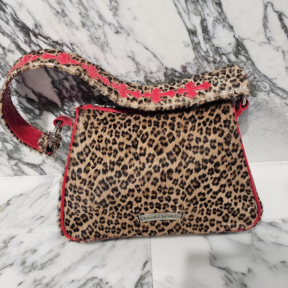 CHROME HEARTS CHICKEN NUGGET Leopard Harako Small Leather Shoulder Bag クロムハーツ チキンナゲット レオパード ハラコ スモール レザー ショルダーバッグ