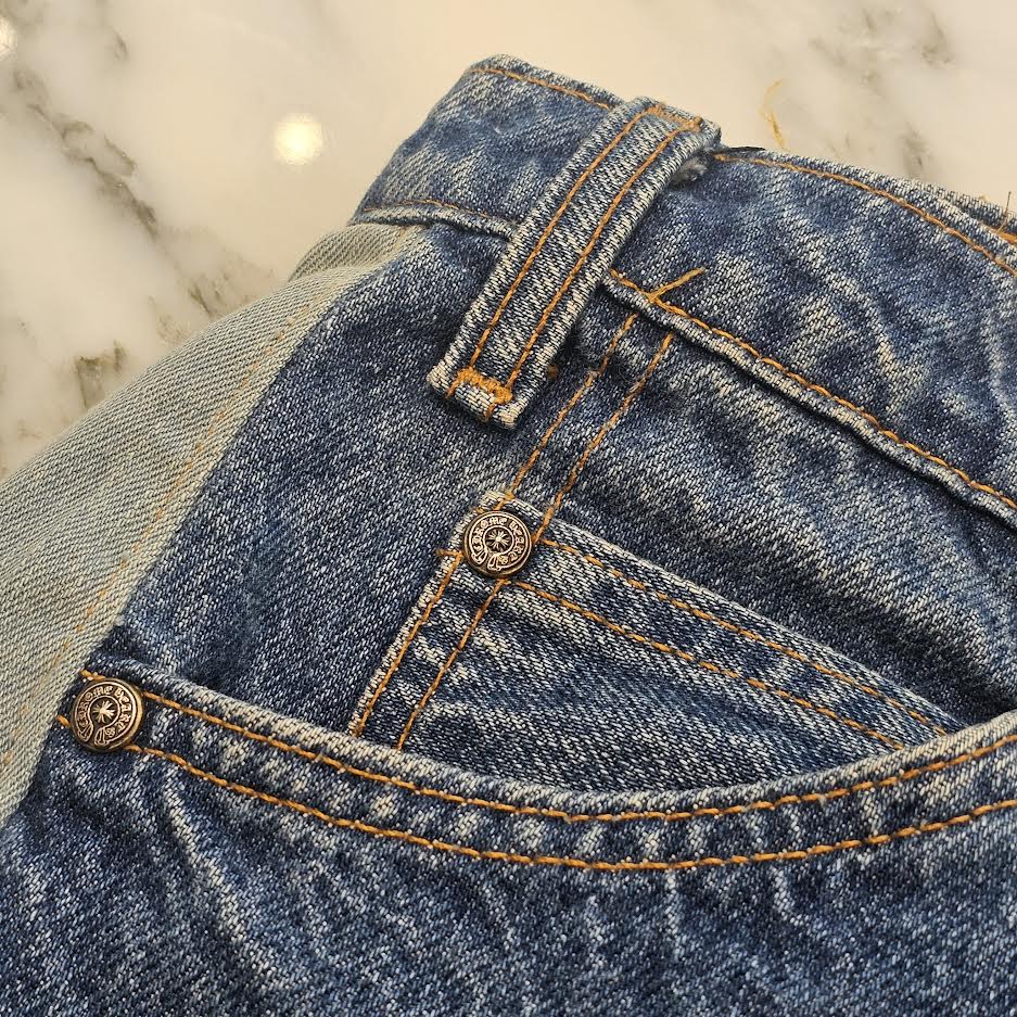 CHROME HEARTS × Levi's 505 VNTG Cross Leather Patch Denim Pants Size 34 クロムハーツ × リーバイス 505 ヴィンテージ クロスレザーパッチ デニムパンツ サイズ34