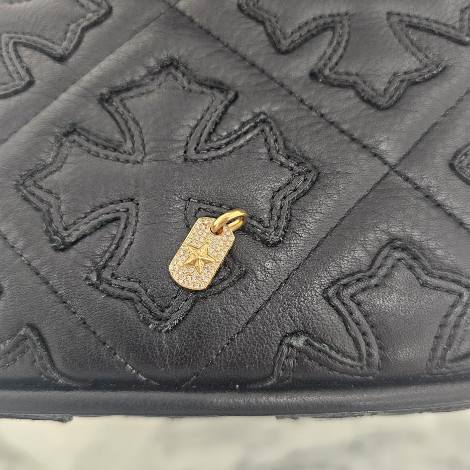 CHROME HEARTS 22K DOG TAG TINY STAR Pave Diamond Pendant Top クロムハーツ 22K ドッグタグ タイニースター パヴェダイヤモンド ペンダントトップ