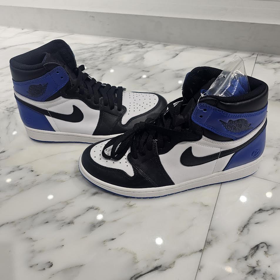 NIKE × FRAGMENT DESIGN 2014AW Air Jordan 1 Retro High OG "Black/Sport Royal/White" 716371 040 Size 9.5（27.5cm）ナイキ × フラグメントデザイン エアジョーダン1 レトロ ハイ OG "ブラック/スポーツロイヤル/ホワイト" サイズ9.5（27.5cm）
