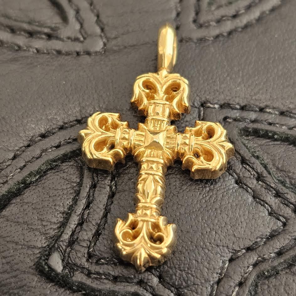 CHROME HEARTS 22K Tiny Filigree Cross Pendent Top クロムハーツ 22K タイニー フィリグリー ペンダント トップ