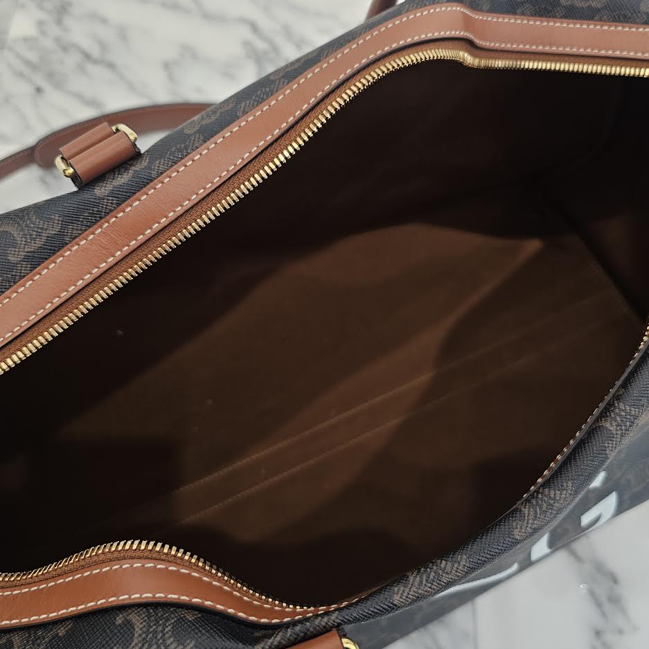 CELINE 2025SS Travel 50 / Dog Print Triomphe Canvas Boston Bag 4M1662EEJ.04LU セリーヌ トラベル50 / ドッグプリント入り トリオンスキャンバス ボストンバッグ