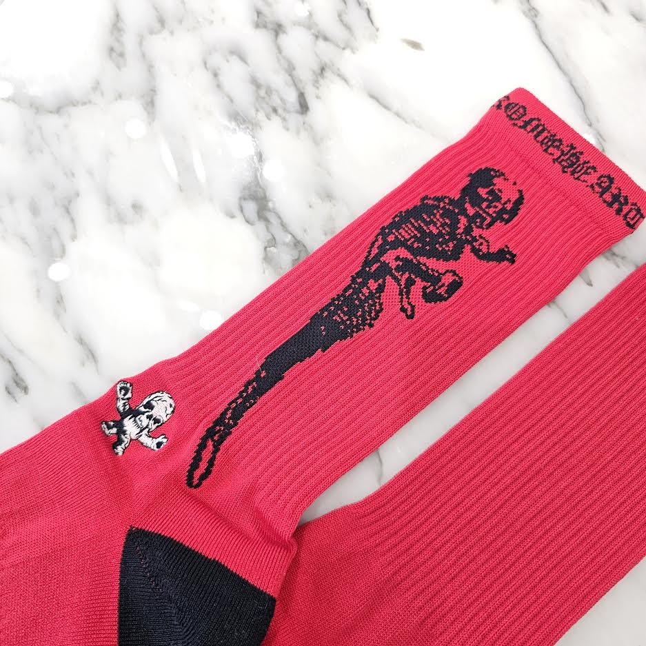 CHROME HEARTS JOE FOTI Skull Embroidery Socks Size 25cm～27cm クロムハーツ ジョーフォティ スカル刺繍 ソックス サイズ25cm～27cm