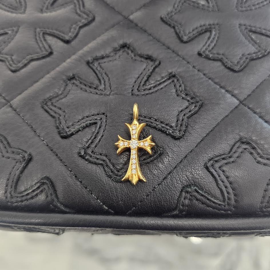 CHROME HEARTS 22K Tiny Fat Cross Pave Diamond Pendant Top クロムハーツ 22K タイニーファットクロス パヴェダイヤモンド ペンダントトップ