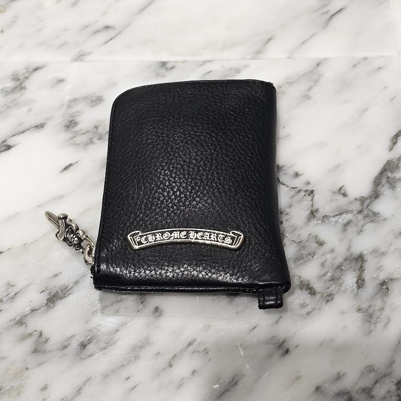 CHROME HEARTS クロムハーツ　Tiny Zip Wallet Chrome Hearts Tiny Zip Cemetery Cross Patch Wallet Black