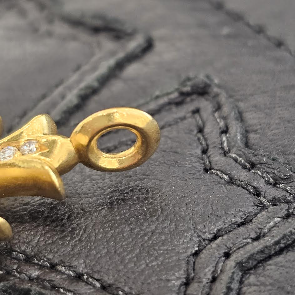 CHROME HEARTS 22K Tiny Fat Cross Pave Diamond Pendant Top クロムハーツ 22K タイニーファットクロス パヴェダイヤモンド ペンダントトップ