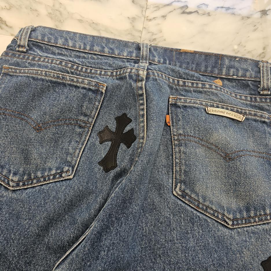 CHROME HEARTS × Levi's Body VNTG Cross Leather Patch Jeans Size 32 クロムハーツ × リーバイスボディ ヴィンテージ クロスレザーパッチ ジーンズ デニムパンツ サイズ32