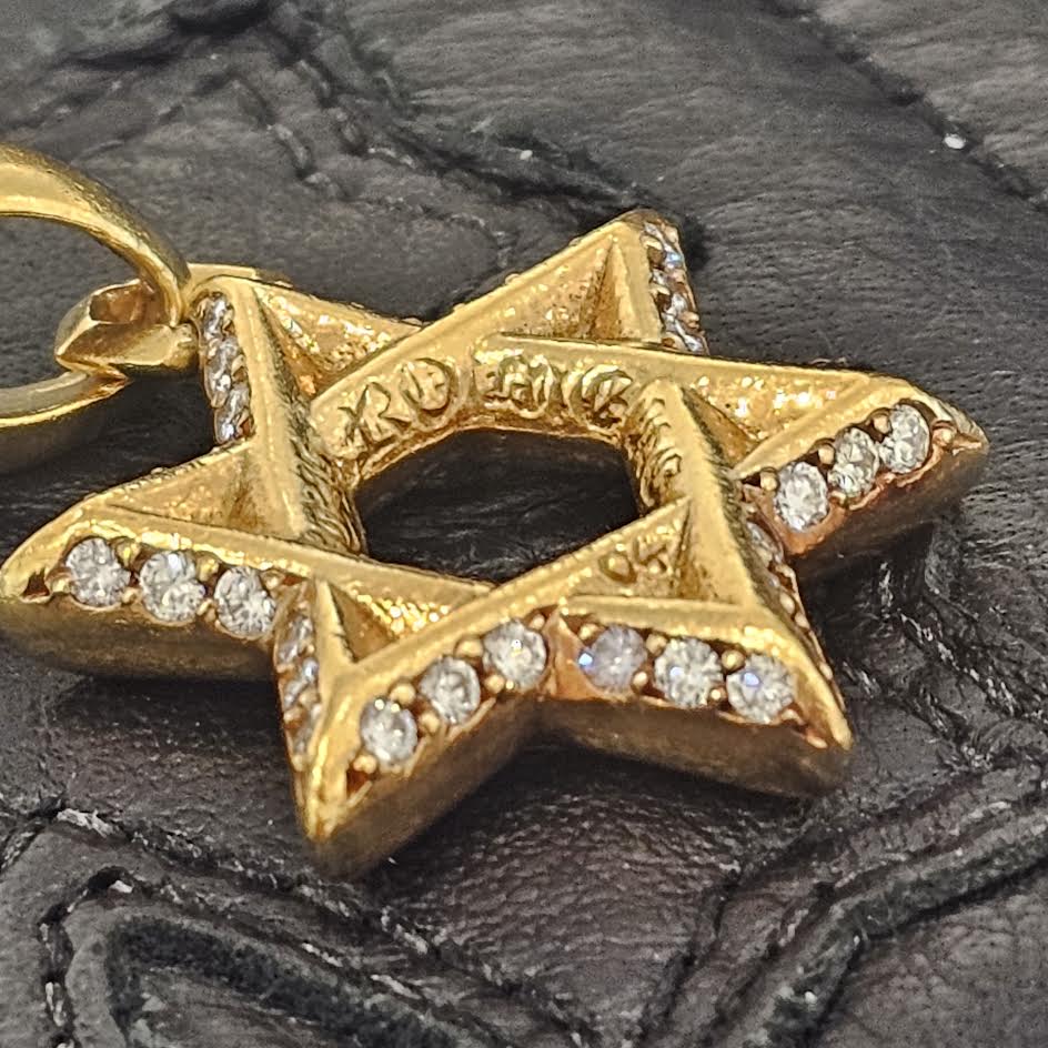 CHROME HEARTS 22K STAR of DAVID Pave Diamond Pendant Top クロムハーツ 22K スターオブダビデ パヴェダイヤモンド ペンダントトップ