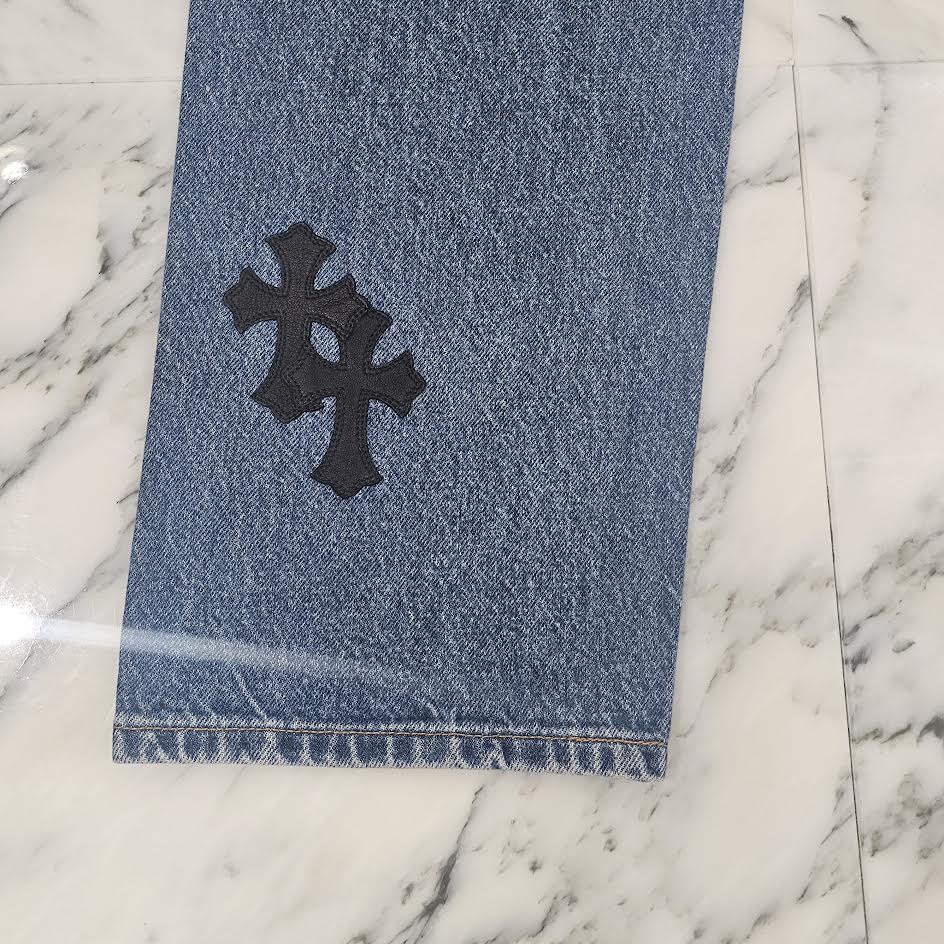 CHROME HEARTS × Levi's 505 VNTG Cross Leather Patch Jeans Size 32 クロムハーツ × リーバイス 505 ヴィンテージ クロスレザーパッチ ジーンズ デニムパンツ サイズ38