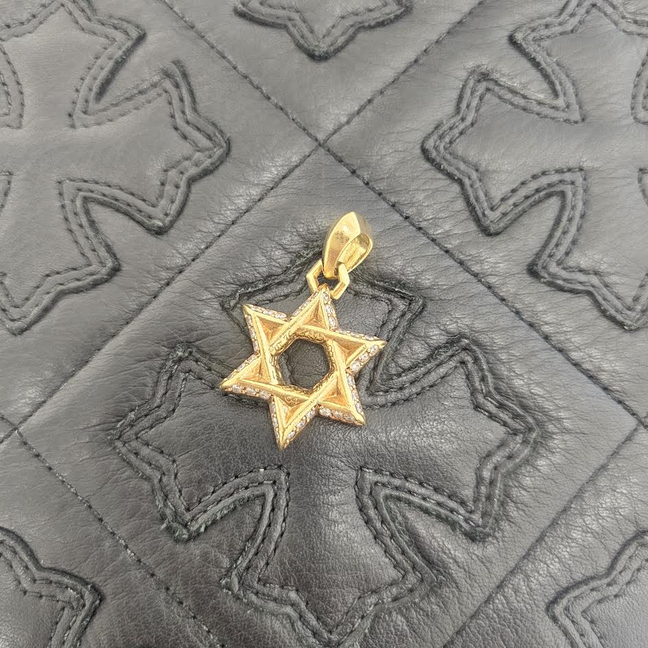 CHROME HEARTS 22K STAR of DAVID Pave Diamond Pendant Top クロム