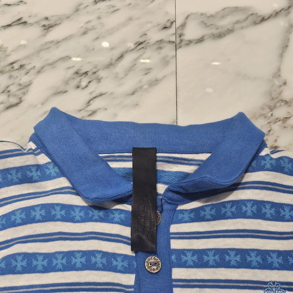 CHROME HEARTS Y NOT Vine Dagger Embroidery Polo Long Sleeve Shirt Size L クロムハーツ ワイノット ヴァインダガー刺繍 ポロ ロングスリーブシャツ サイズL