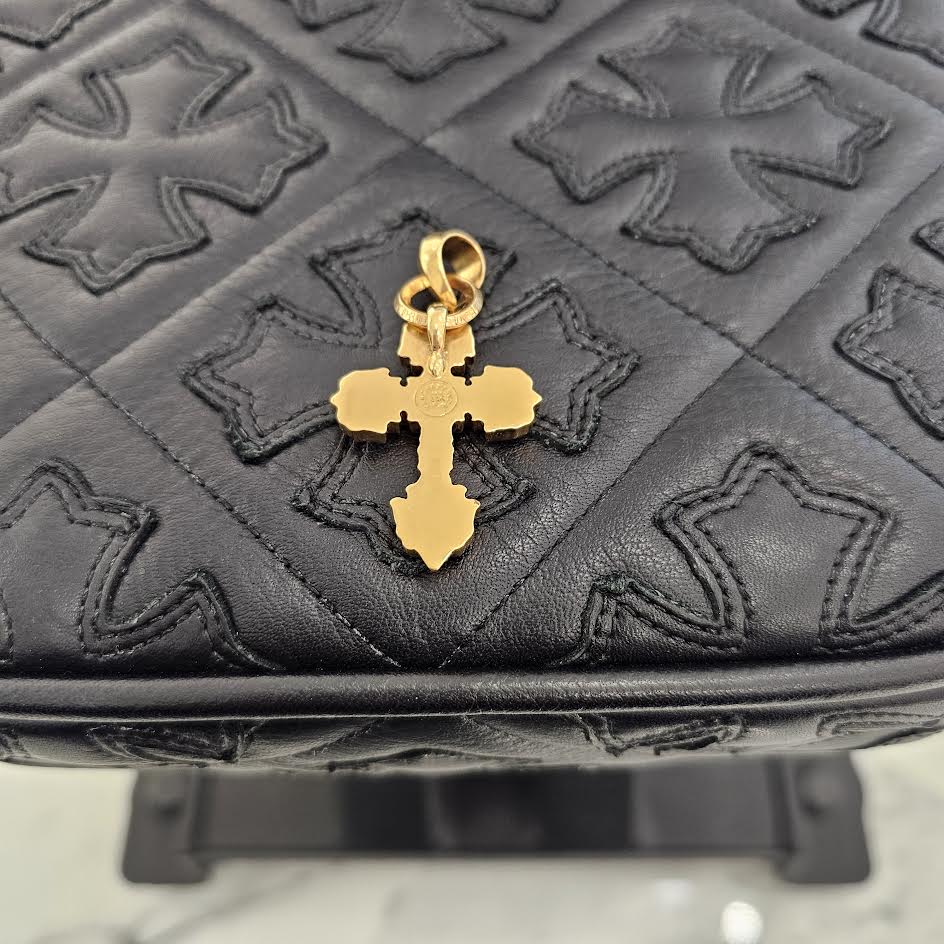 CHROME HEARTS 22K Filig Cross-XSM P D Pendant Top クロムハーツ 22K フィリグリークロスXS PAVEダイヤ ゴールド ペンダントトップ
