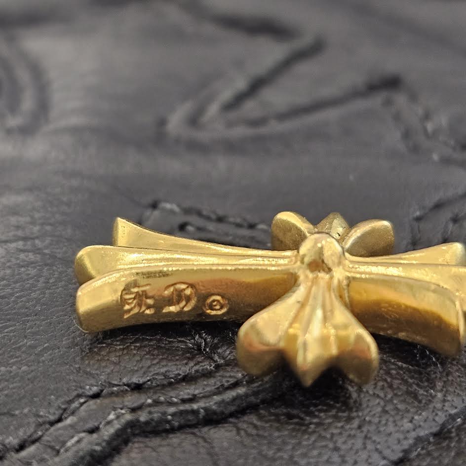 CHROME HEARTS 22K Tiny Fat Cross Pave Diamond Pendant Top クロムハーツ 22K タイニーファットクロス パヴェダイヤモンド ペンダントトップ