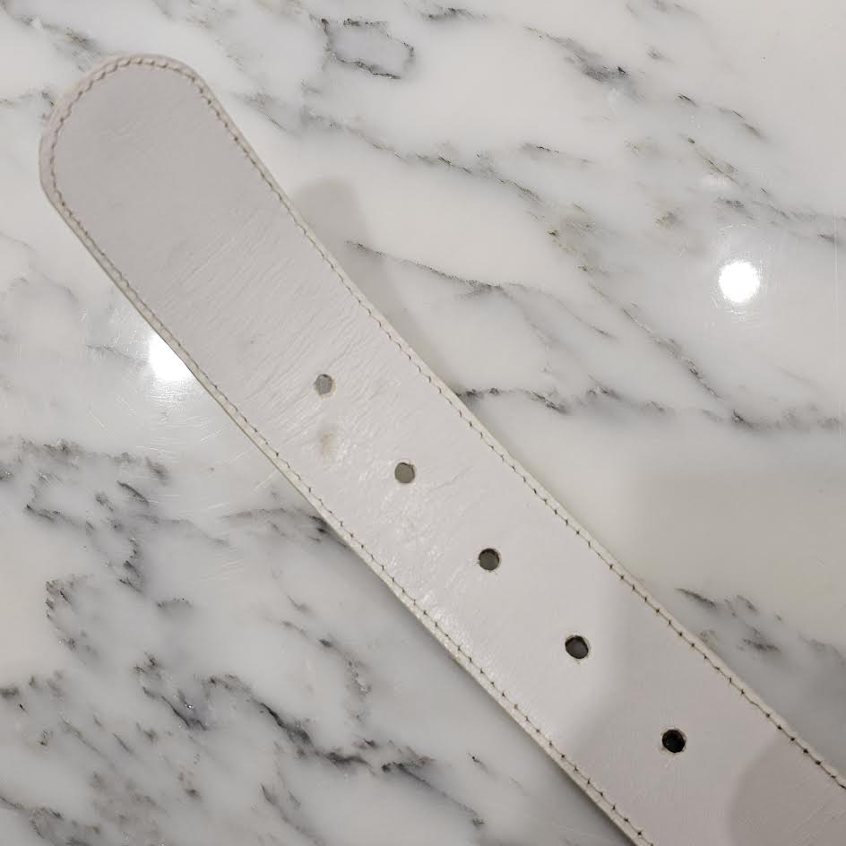 CHROME HEARTS Classic Oval Cross Belt Buckle Scroll Label Rivets Leather Belt Size 32 クロムハーツ クラシックオーバルクロス ベルトバックル スクロールラベル リベッツ レザー ベルト 5穴 サイズ32