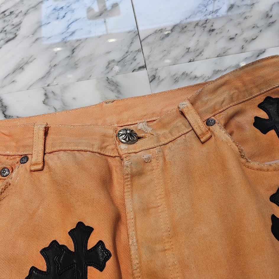 CHROME HEARTS × GALLERY DEPT. Levi's Body VNTG Cross Leather Patch Denim Pants Size 34 クロムハーツ × ギャラリーデプト リーバイスボディ ヴィンテージ クロスレザーパッチ デニムパンツ サイズ34