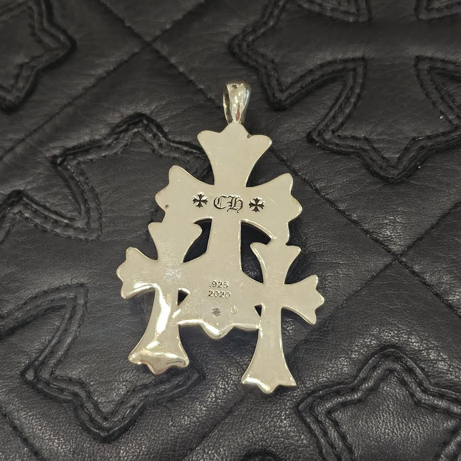 CHROME HEARTS Triple Cross Necklace Pendant Top クロムハーツ