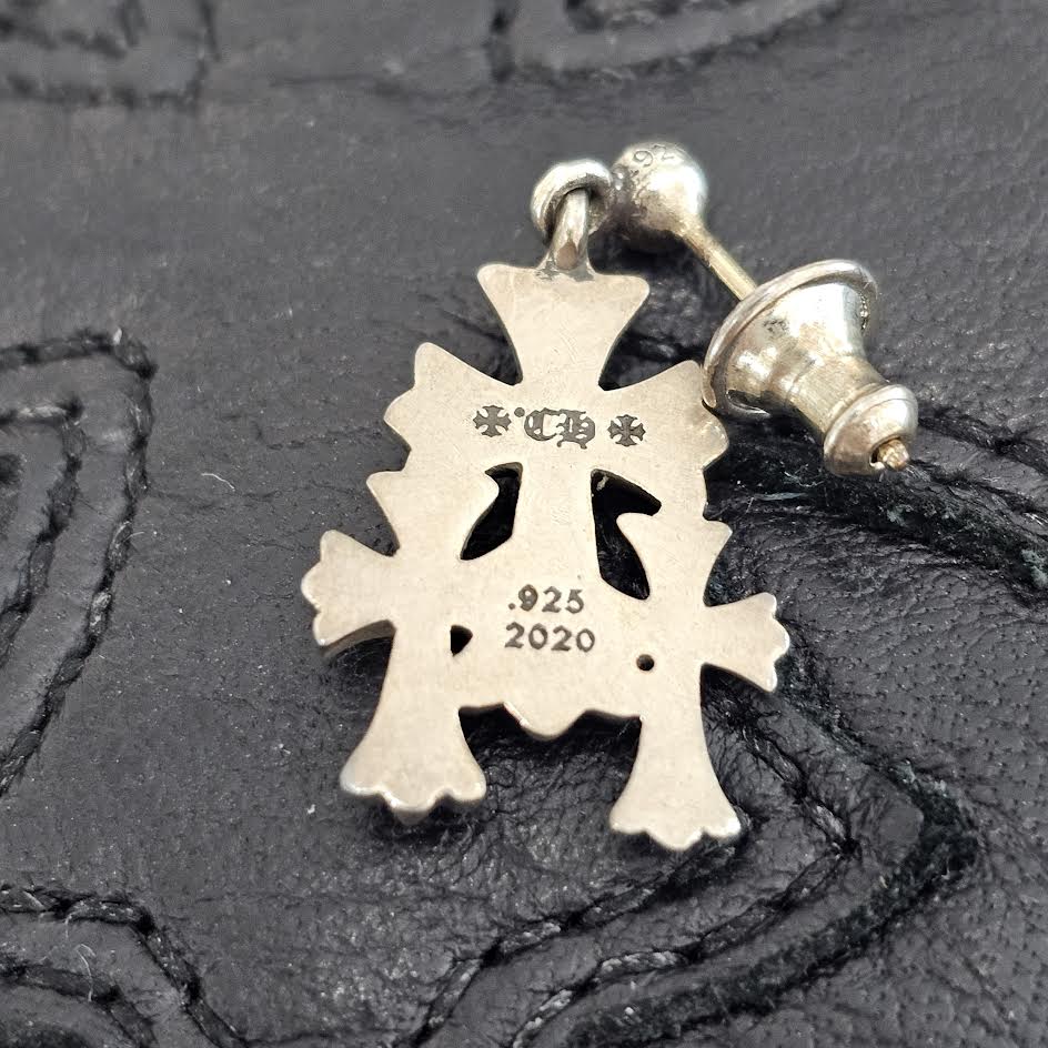 CHROME HEARTS 3 Cemetery Cross Earring クロムハーツ 3セメタリークロス ピアス シルバー925