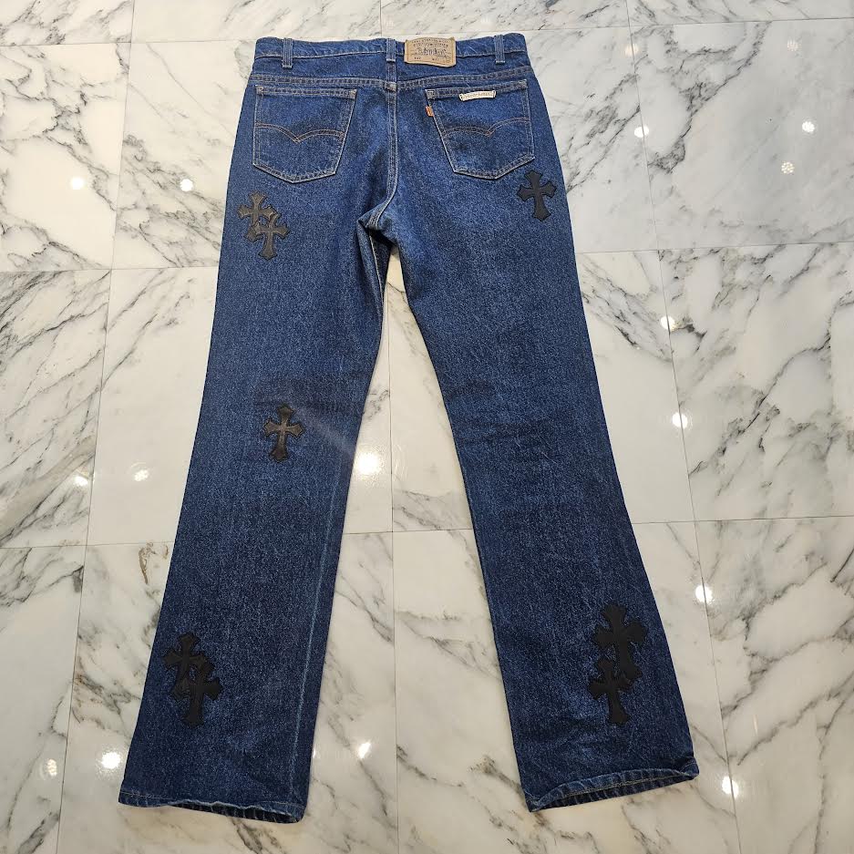 CHROME HEARTS × Levi's 517 VNTG Cross Leather Patch Denim Pants Size 32 クロムハーツ × リーバイス 517 ヴィンテージ クロスレザーパッチ デニムパンツ サイズ32