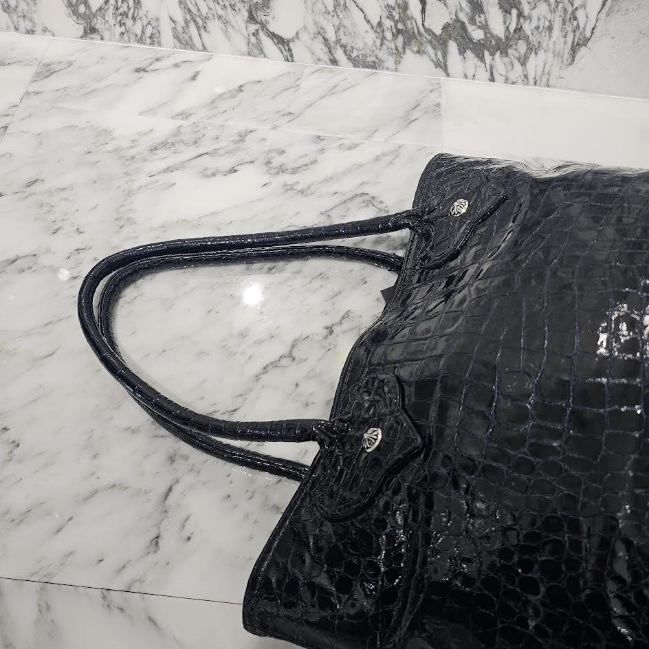 CHROME HEARTS FS Alligator Patent Leather Cross Patch Tote Bag クロムハーツ FS アリゲーター パテントレザー クロスパッチ トートバッグ