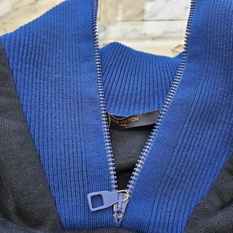 LOUIS VUITTON 2019AW Louis Printed High Neck Multi Zipped Sweatshirt Size L ルイヴィトン ルイスプリント ハイネック マルチジップ スウェットシャツ サイズL