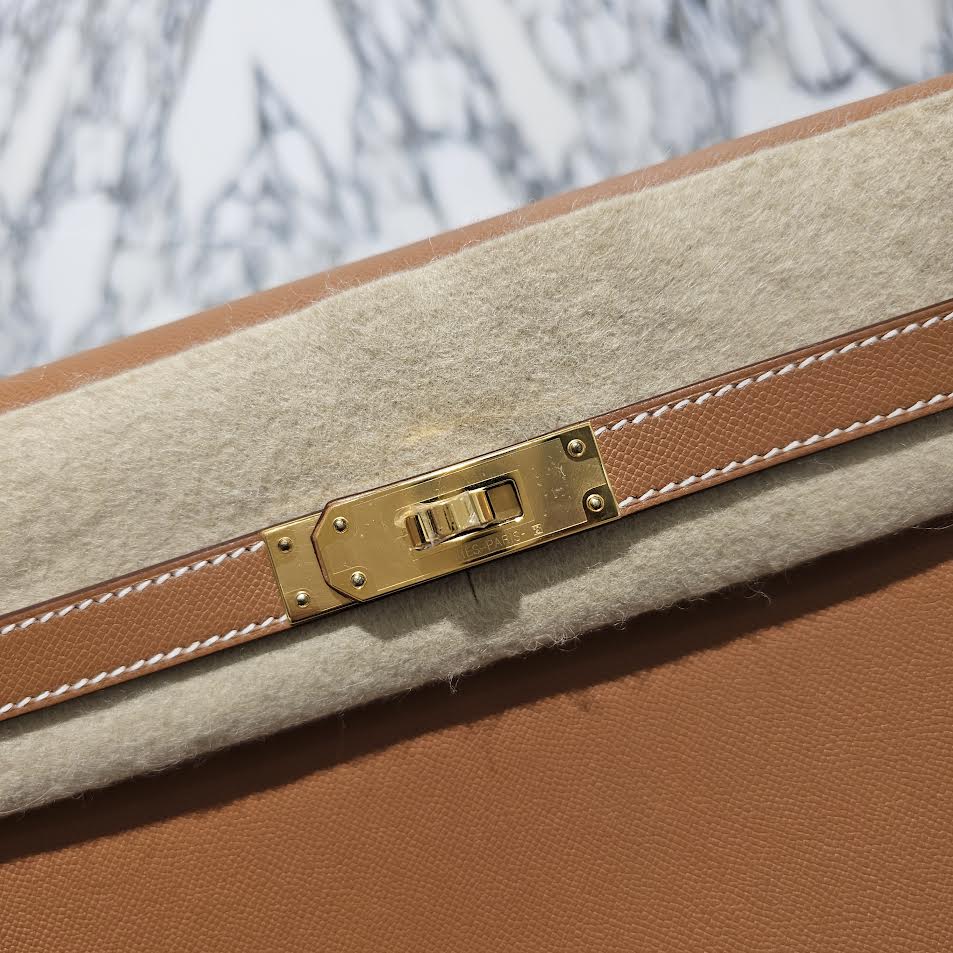 HERMES Kelly "Elan" Brown/Gold Shoulder Bag B刻印 エルメス ケリー "エラン" ブラウン/ゴールド ショルダーバッグ B刻印